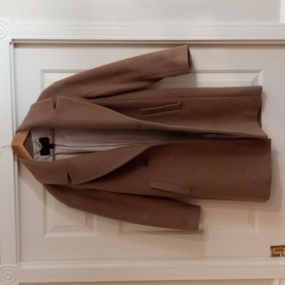 J. Crew 100% Camel Hair Tan Women's Coat Jacket XS fits like Small - Medium - Picture 8 of 12